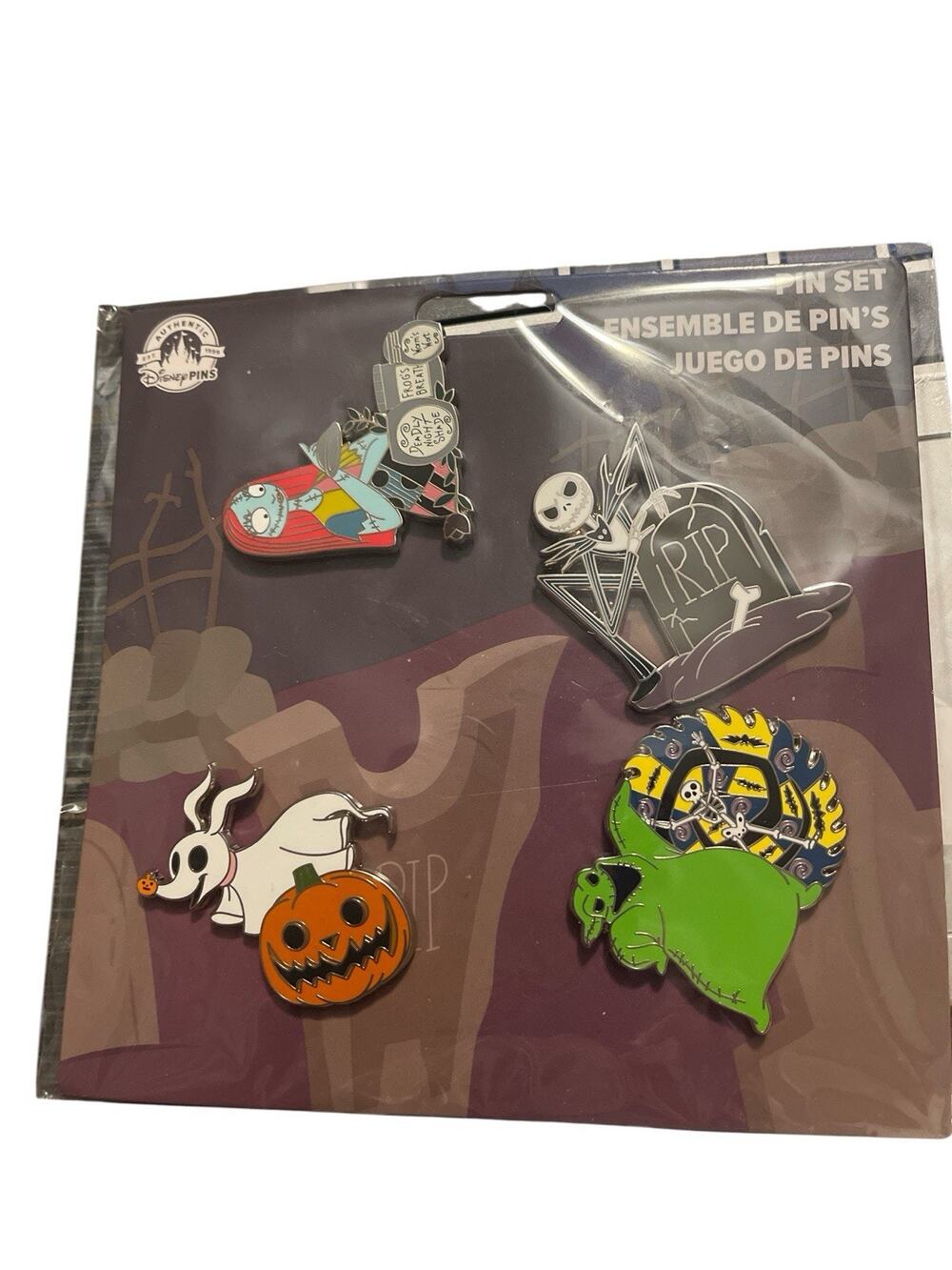 Disney Disneyland Pins Set Nightmare Before Christmas Sally, Zero, Jack, Oogie